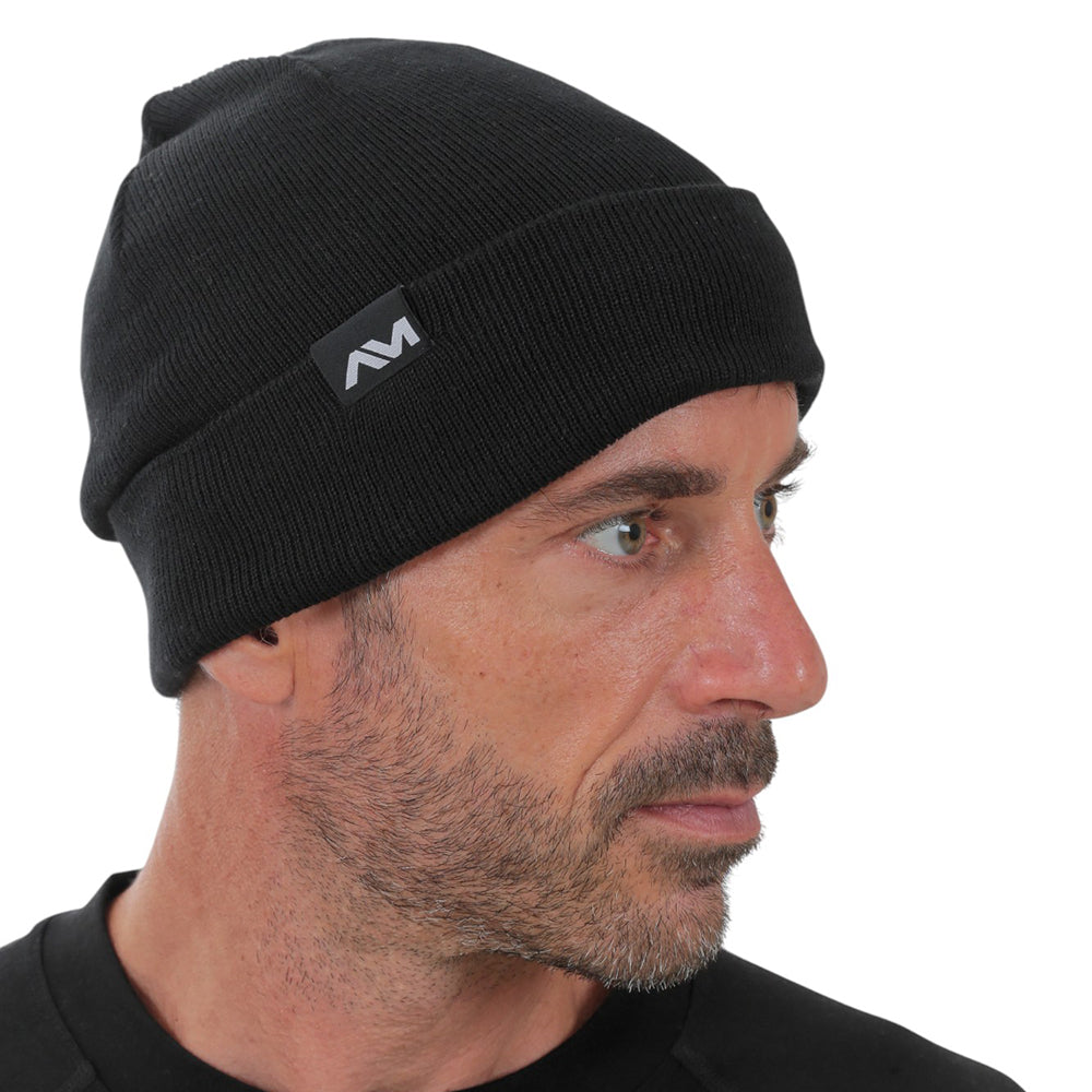 Gleisin Double Rib Knit Beanie (Black)