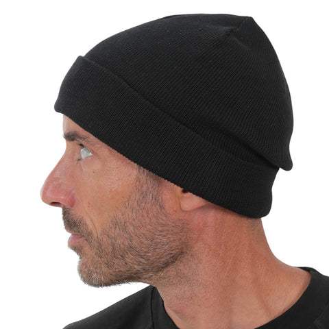 Gleisin Double Rib Knit Beanie (Black)