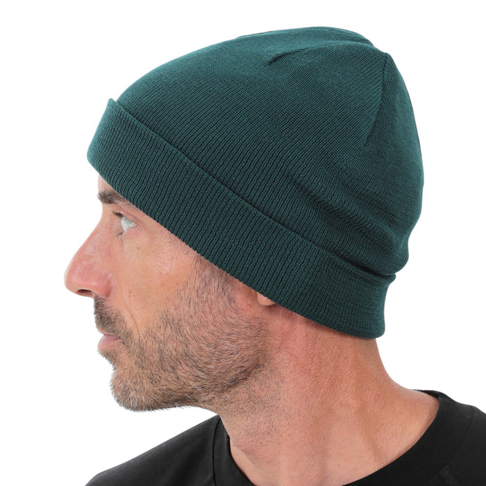Gleisin Double Rib Knit Beanie (Dark Sea)