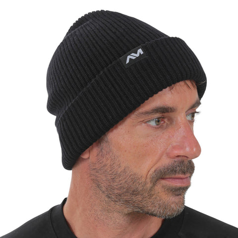 Goenne Merino Blend Fleece Lined Beanie (Black)