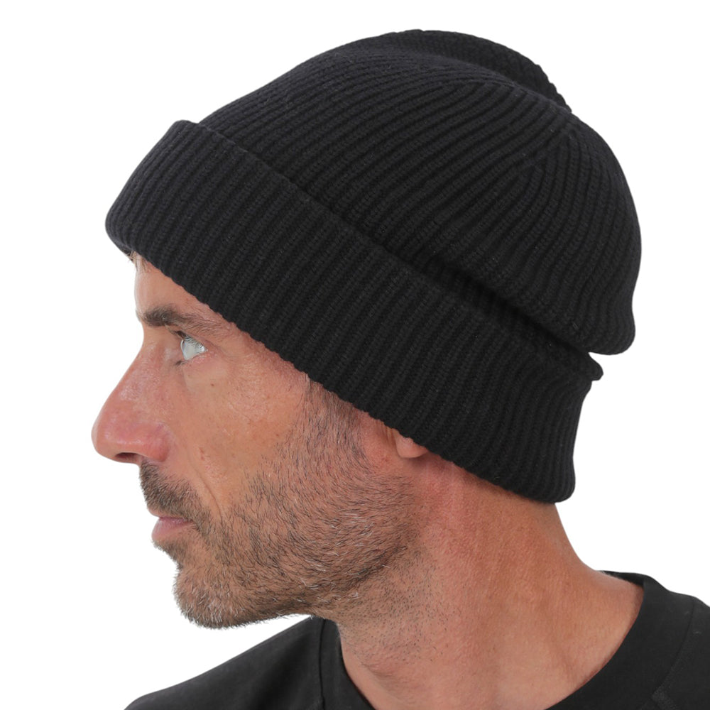 Goenne Merino Blend Fleece Lined Beanie (Black)