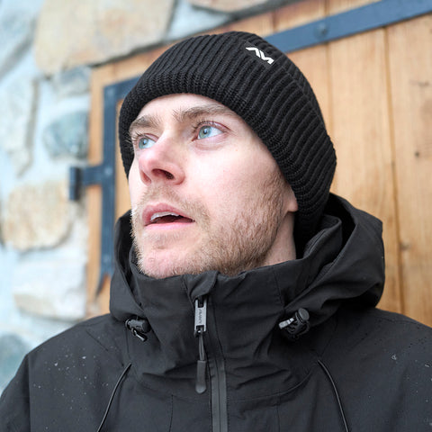 Goenne Merino Blend Fleece Lined Beanie (Black)