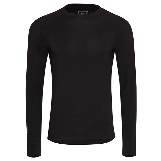 Mens Fanlide Merino Long Sleeve Crew (Black) #contain