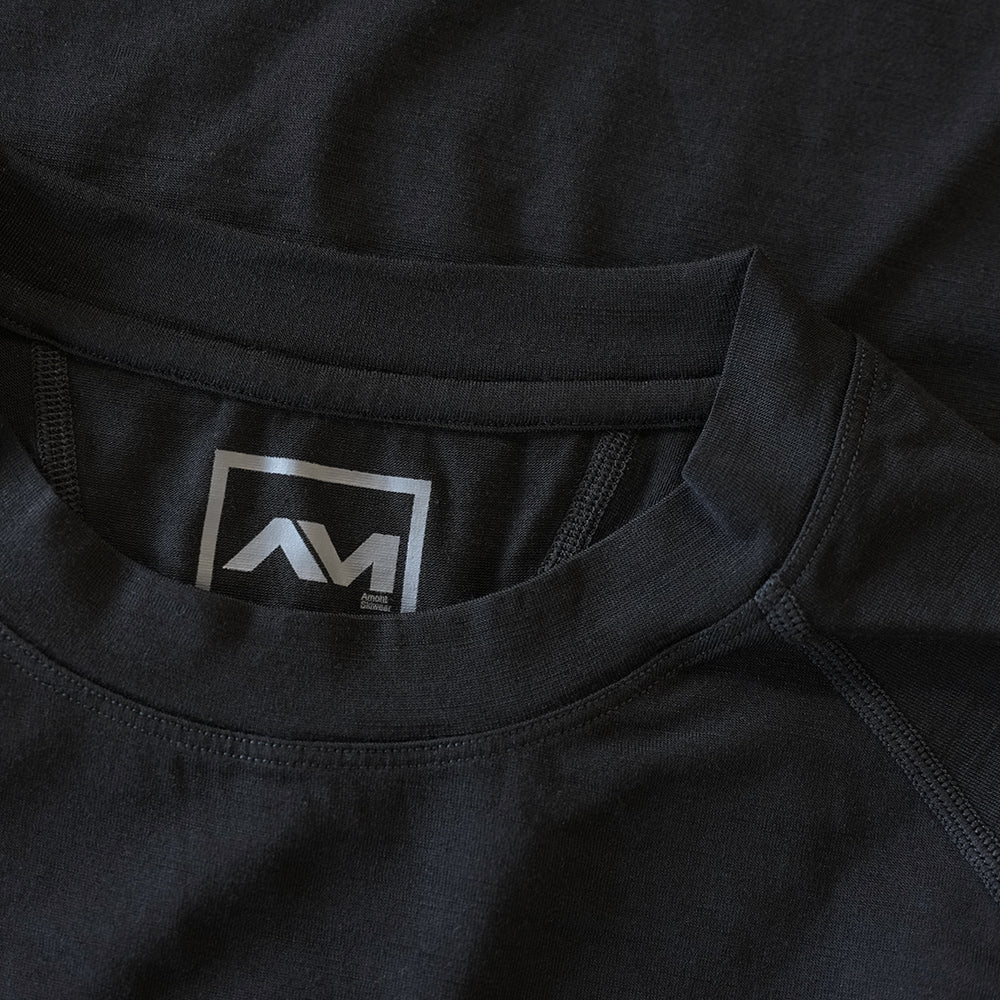Mens Fanlide Merino Long Sleeve Crew (Black)