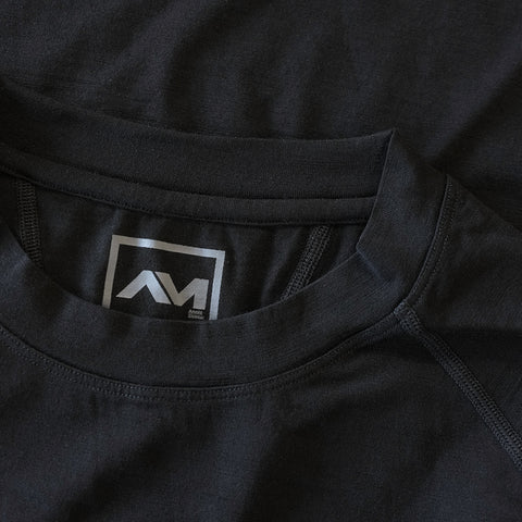 Mens Fanlide Merino Long Sleeve Crew (Black)