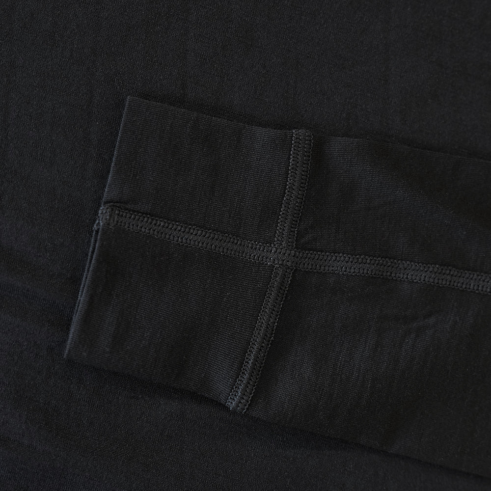 Mens Fanlide Merino Long Sleeve Crew (Black)