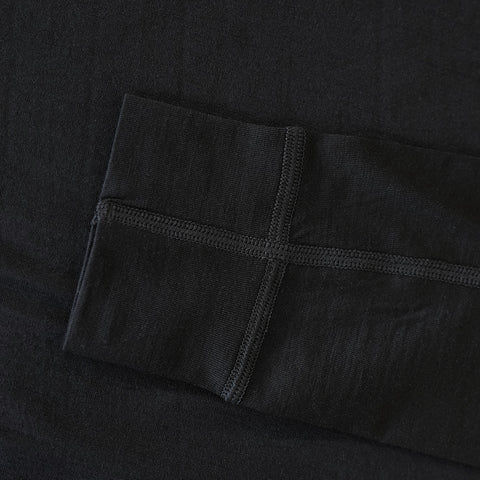 Mens Fanlide Merino Long Sleeve Crew (Black)
