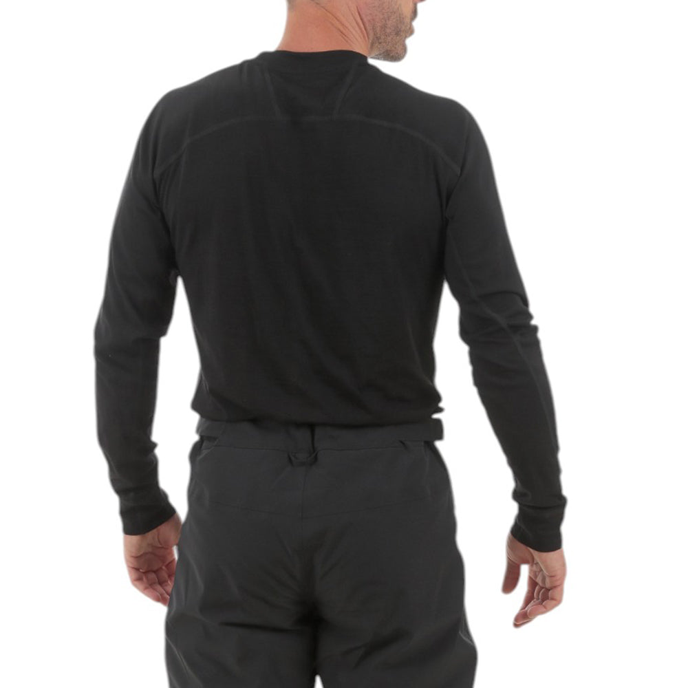 Mens Fanlide Merino Long Sleeve Crew (Black)