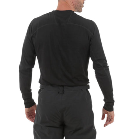 Mens Fanlide Merino Long Sleeve Crew (Black)