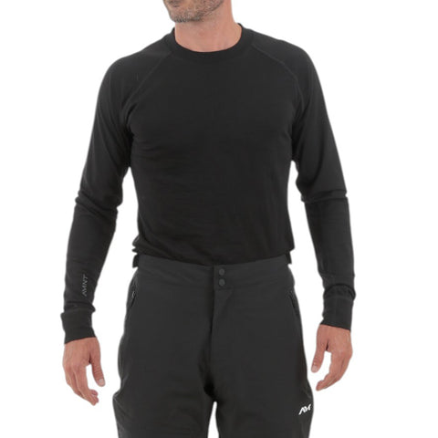 Mens Fanlide Merino Long Sleeve Crew (Black)