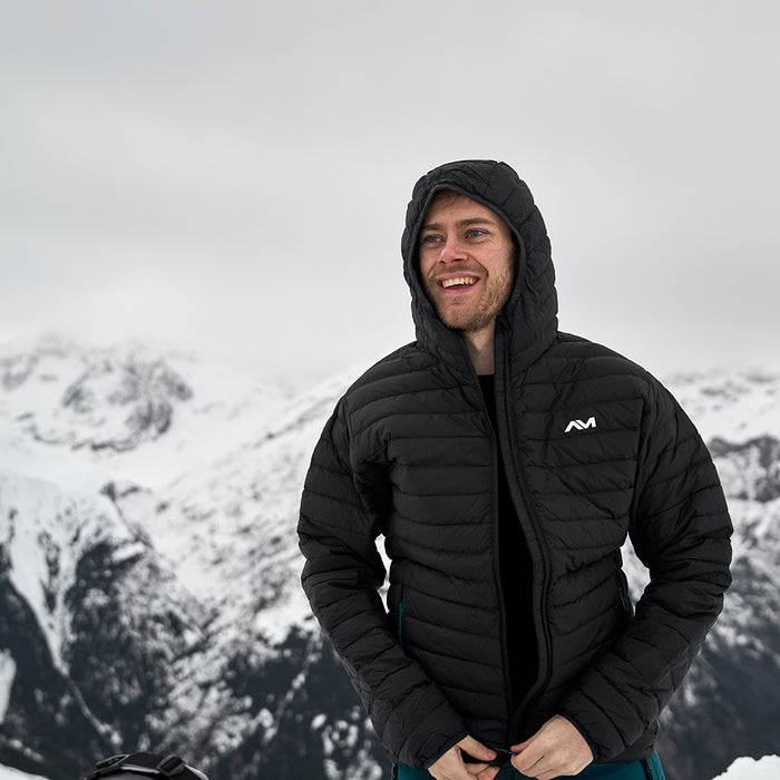 Mens Fiescherhorn Hooded Down Jacket (Black) @75