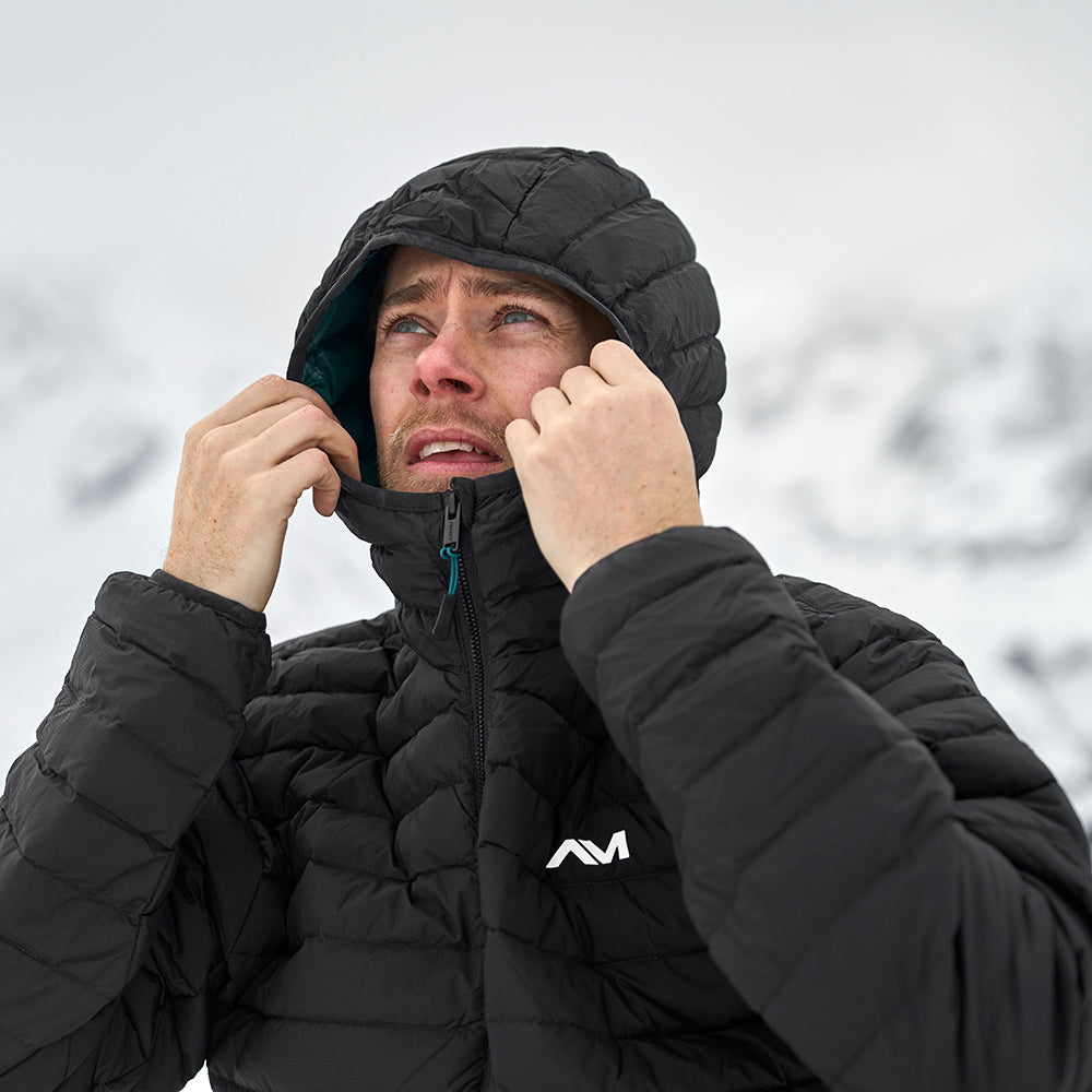 Mens Fiescherhorn Hooded Down Jacket (Black)