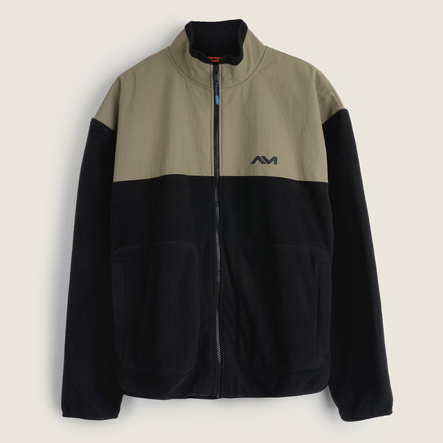 Mens Genepy Full Zip Fleece (Black/Fields of Rye) #contain